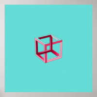 Cube 3D Art moderne sur Turquoise