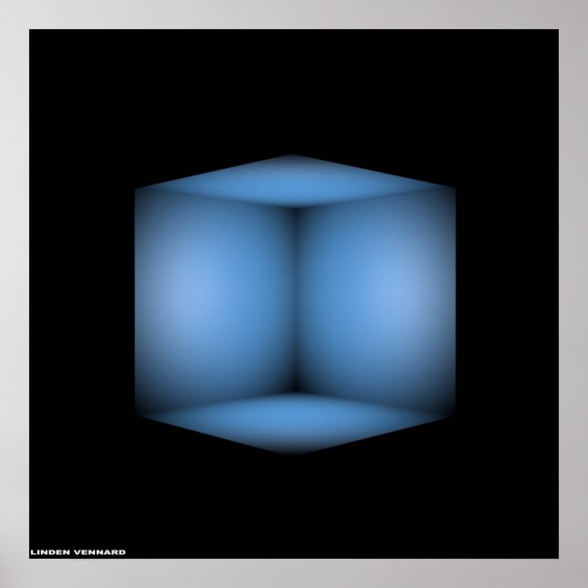 Poster cube bleu (Devant)