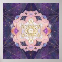 Cube de Metatron dans le lotus de Gemstone