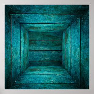 Poster Cube en bois Abstrait
