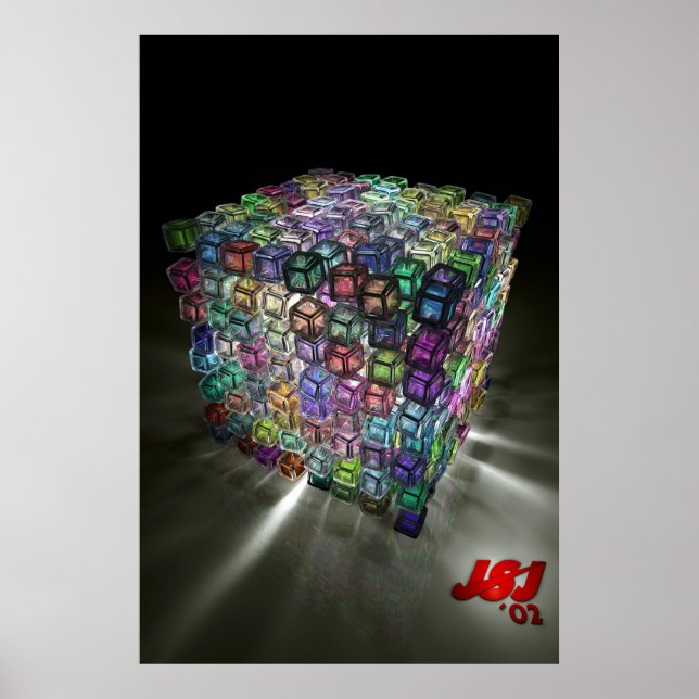 Poster cubes colorés (Devant)
