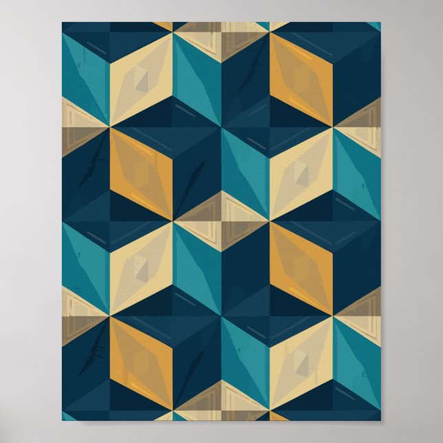 Poster Cubes géométriques 3D (Devant)