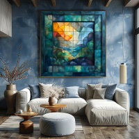 Cubisme géométrique abstrait – Art de paysage vibr