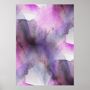 Poster cubisme transparent violet art abstrait