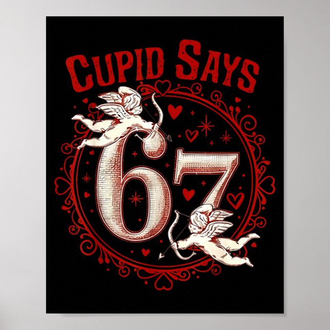 Poster Cud Says 67 Funny 6 7 Six Seven Meme Slang Valenti (Devant)