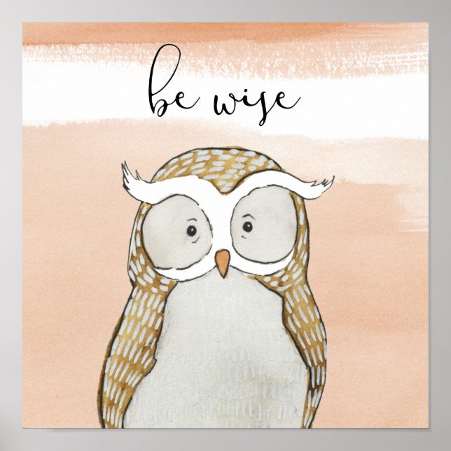Poster Cuddlies Owl | Soyez Sage (Devant)