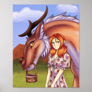 Poster cueillette de fraises