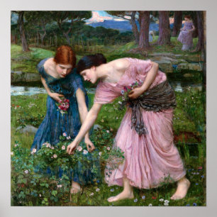 Poster Cueillez les boutons de rose par John William Wate