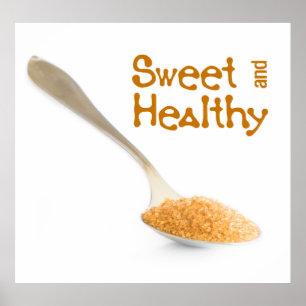 Poster Cuillère à café et sucre brun