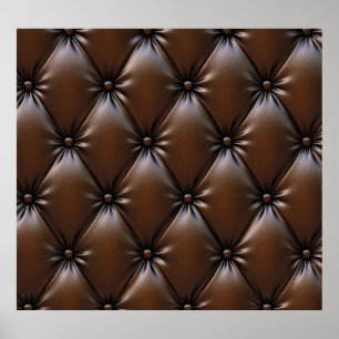 Poster Cuir au chocolat : Texture luxueuse d'Upholstery
