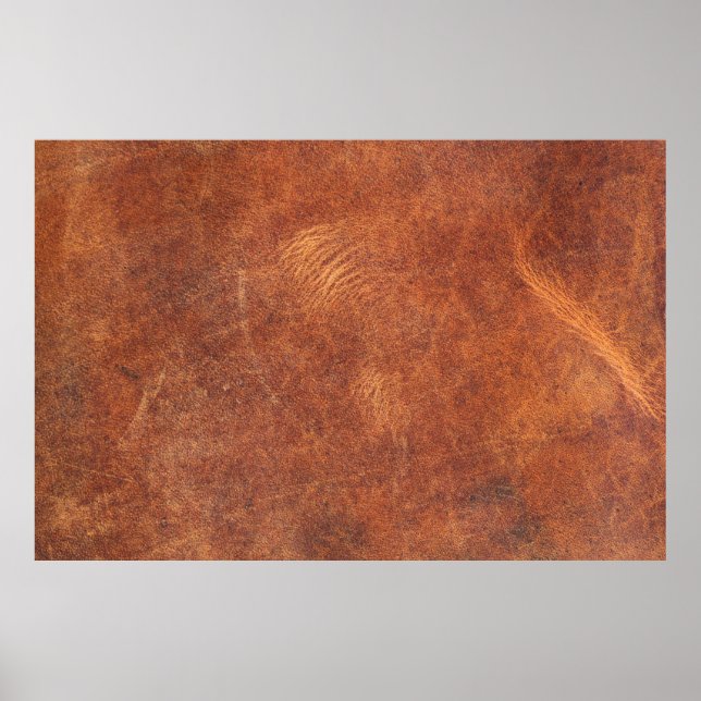 Poster cuir marron abstrait texture fond cuir, t (Devant)