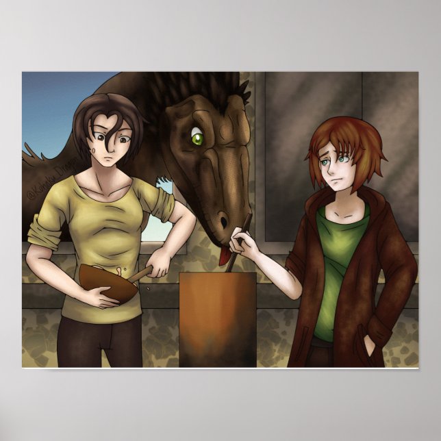 Poster Cuisine avec les dinosaures (Devant)