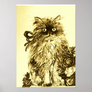 Poster CUISINE AVEC ROSES, Brown Jaune et blanc