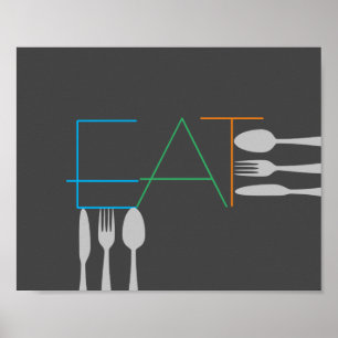 Poster cuisine citation mot art moderne manger