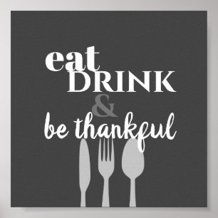 Poster cuisine citation mot art moderne manger