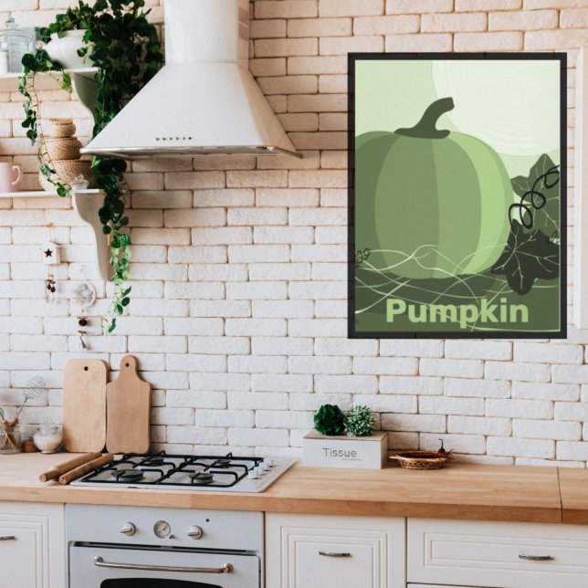 Poster Cuisine Citrouille verte stylisée (Créateur téléchargé)