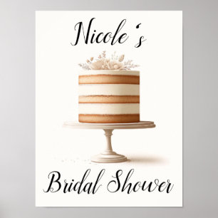 Poster Cuisine de boulangerie de gâteau floral blanc de c