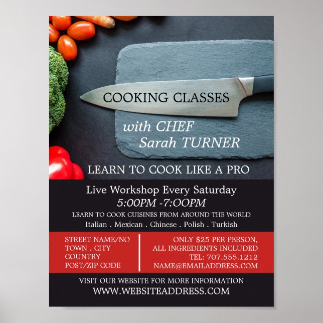 Poster Cuisine de préparation et couteau, classes de Cuis (Devant)
