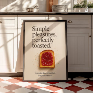 Poster Cuisine de toast minimaliste nourriture tendance W