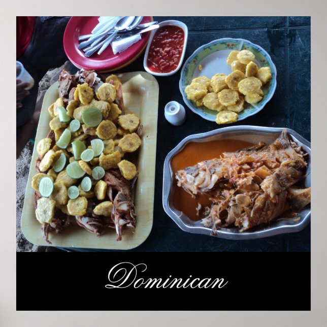 Poster Cuisine dominicaine sur la plage (Devant)