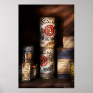Poster Cuisine - levain en poudre et extrait de citron