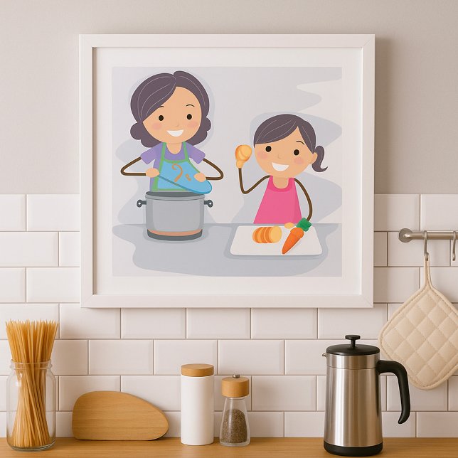 Poster Cuisine Mère Et Fille (Créateur téléchargé)