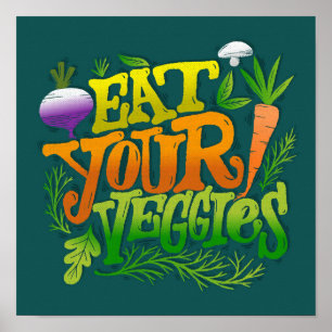 Poster Cuisine mignonne   Mangez vos Légumes