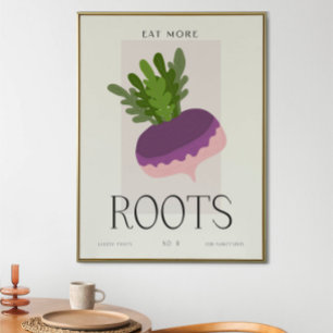 Poster Cuisine Moderne Art Végétal Racines Alimentaire Mi