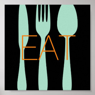 Poster cuisine moderne et audacieuse citation mot art