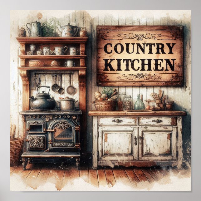 Poster Cuisine rustique 1 (Devant)