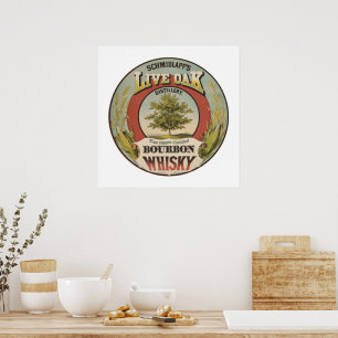 Poster Cuivre fin Distillé Bourbon Whisky.