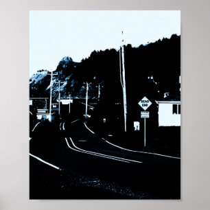 Poster Cul-de-sac, plage de l'extrémité de la route -