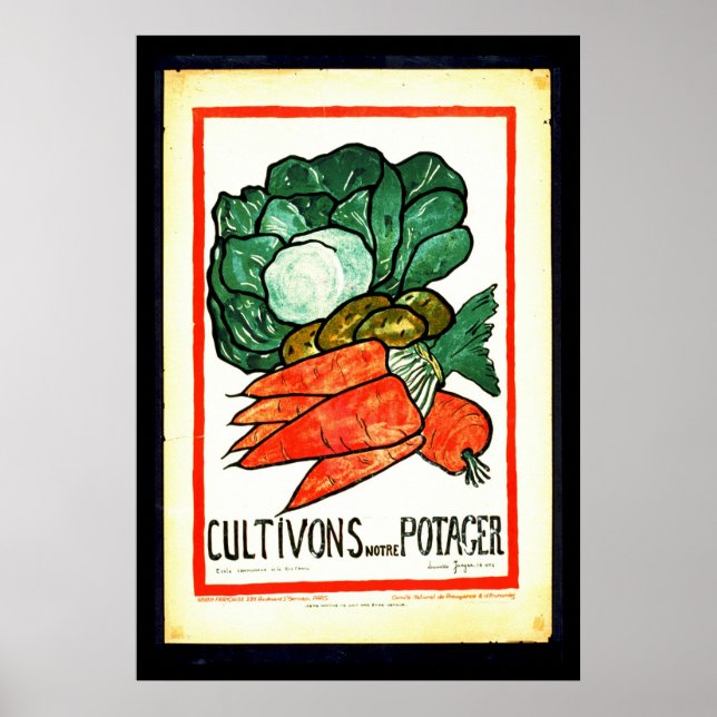 Poster Cultivons Notre Potager 1916 (Devant)