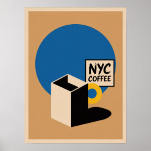 Poster Culture Café NYC Manhattan Art Minimaliste Moderne