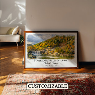 Poster Cumberland Falls State Park Kentucky, Aquarelle