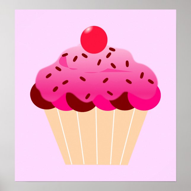 Poster cupcake-310968 cupcake cerise dessert à glaçons ro (Devant)