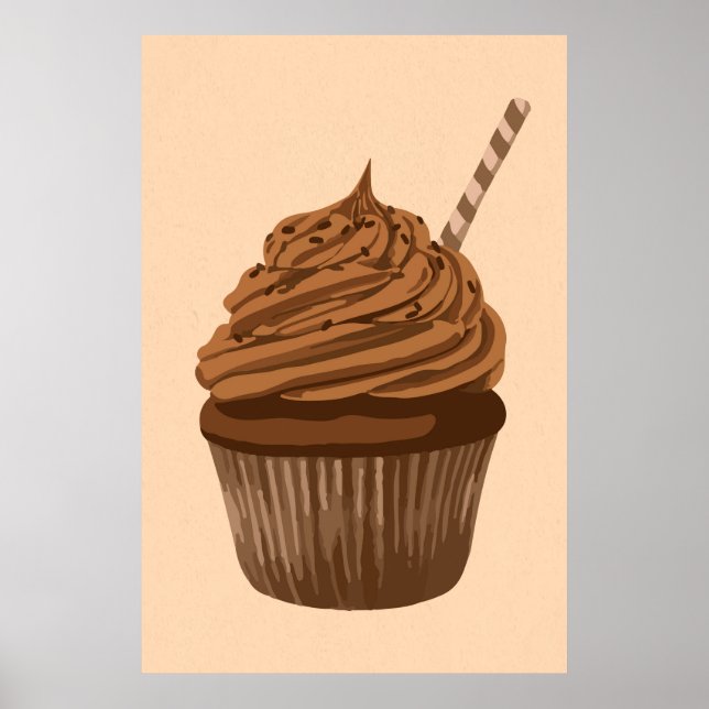 Poster cupcake au chocolat (Devant)