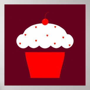 Poster cupcake de cerise