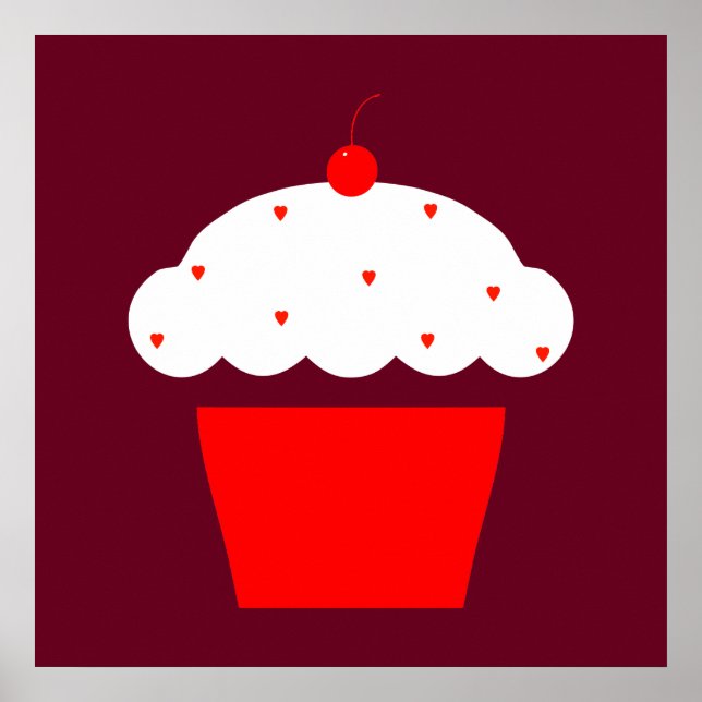 Poster cupcake de cerise (Devant)