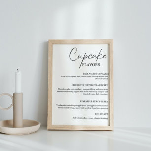 Poster Cupcake mariage moderne signe dessert