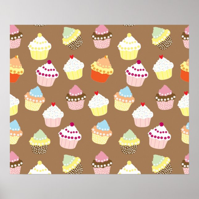 Poster Cupcakes Delicious Decorated Birthday (Devant)