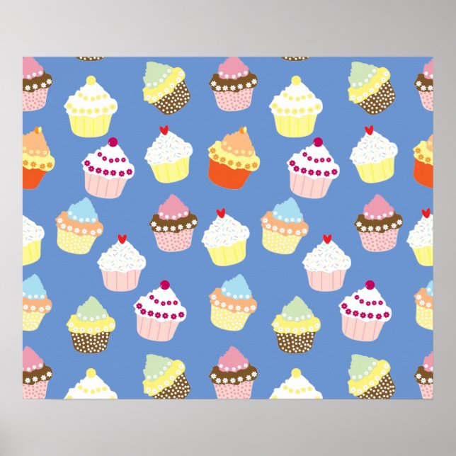 Poster Cupcakes Delicious Decorated Birthday (Devant)