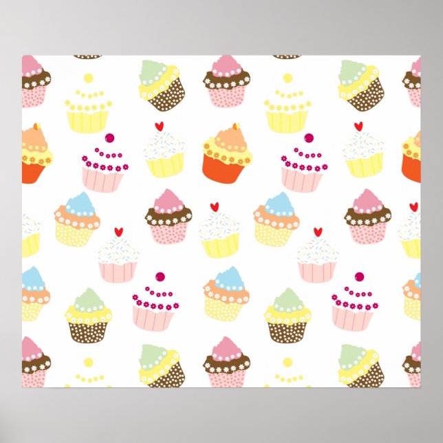 Poster Cupcakes Delicious Decorated Birthday (Devant)