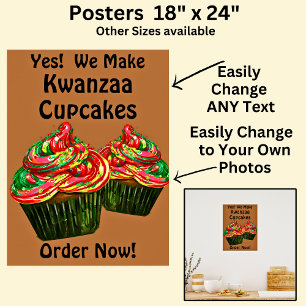 Poster Cupcakes Kwanzaa entièrement modifiables