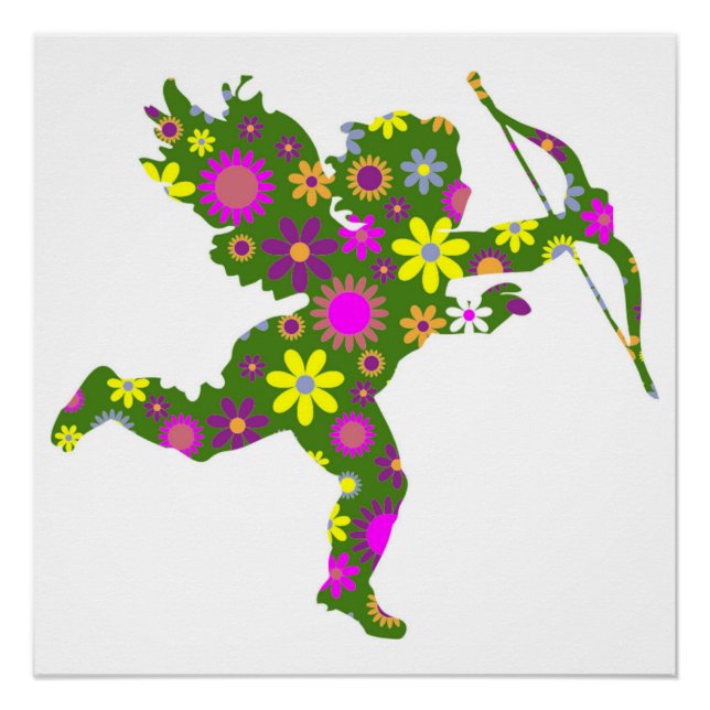 POSTER CUPIDE FLORAL (Devant)