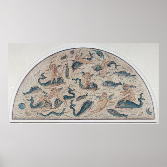 Poster Cupidons, dauphins et Vie marine de l'Utique (Devant)