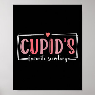 Poster Cupidons Secrétaire scolaire favori Retro Valentin