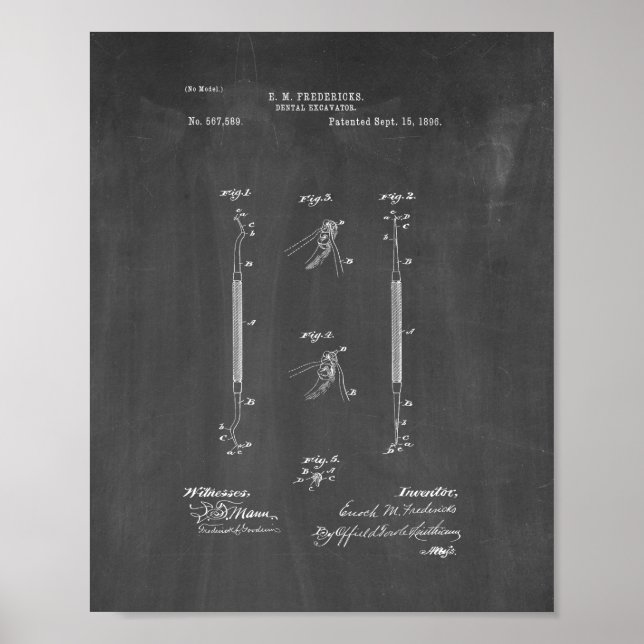 Poster Curette parodontale - Brevet d'excavateur dentaire (Devant)