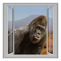 Curieux Gorilla 3D Window Art