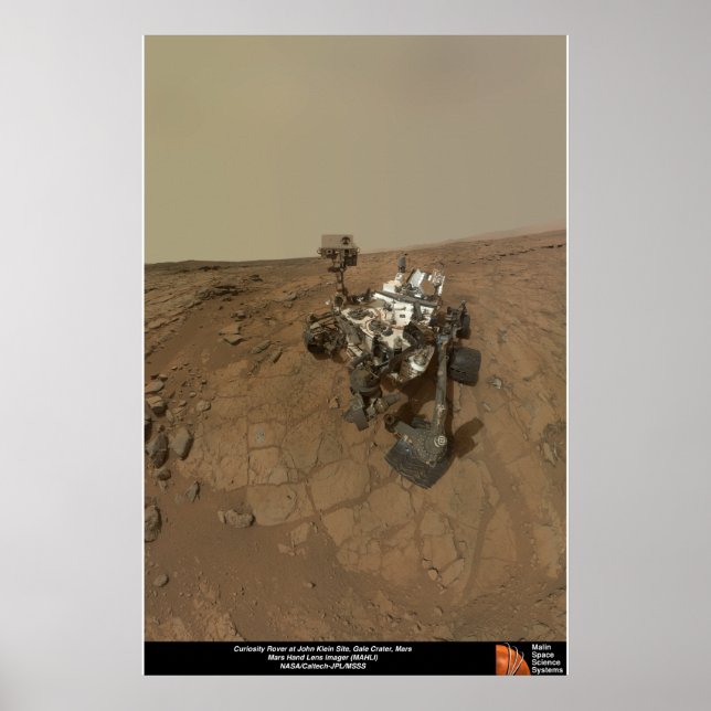 Poster Curiosity Rover sur le site John Klein (Devant)